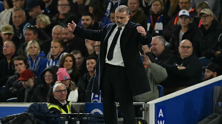 Ange Postecoglu looking dejected on the sidelines at the Amex