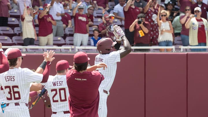 Florida State baseball competes in a first round Tallahassee Regional game against Bethune-Cookman for the NCAA College World Series at Dick Howser Stadium Friday, May 30, 2025.