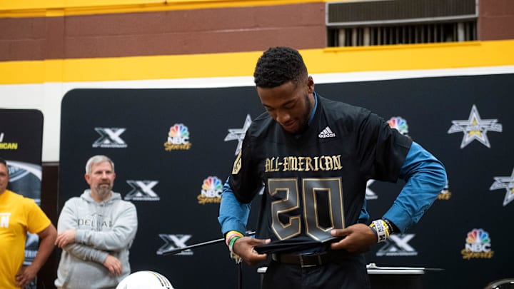 Delran football player RJ Moten is honored as a 2020 All-American Friday, Oct. 18, 2019.
Jl Rj Moten 101819 13 Delran football player RJ Moten is honored as a 2020 All-American Friday, Oct. 18, 2019.
Jl Rj Moten 101819 13