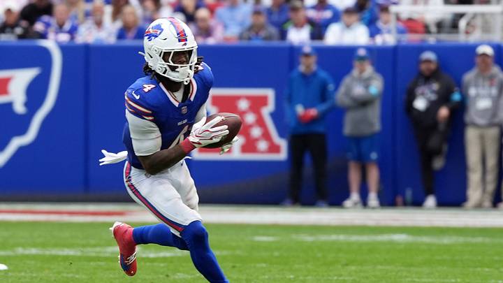 Buffalo Bills running back James Cook is a great prop target in Week 5. Buffalo Bills running back James Cook is a great prop target in Week 5.