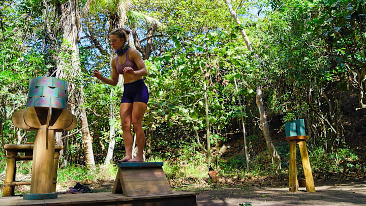 “Coconut Etiquette’” – One castaway struggles coming to grips with betraying their allies. Power in the game is up for grabs when one castaway is chosen for a journey and must decide if the risk is worth the reward. Then, paranoia runs rampant when a castaway knowingly tries to stir up chaos on SURVIVOR, Wednesday, May 7 (8:00 - 9:30 PM, ET/PT) on the CBS Television Network, and available to stream on Paramount+*. Jeff Probst serves as host and executive producer. Pictured: Eva Erickson. Photo: