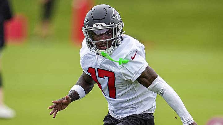 Jun 16, 2026; Atlanta, GA, USA; Atlanta Falcons wide receiver Zachariah Branch (17) in action on the field during Minicamp. Mandatory Credit: Dale Zanine-Imagn Images