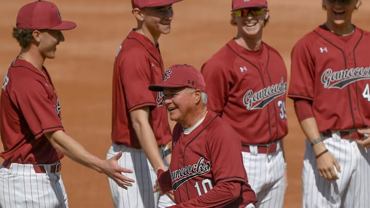 South Carolina Head Coach Paul Mainier is introduced before the game with Clemson and University of South Carolina at the Reedy River Rivalry game at Fluor Field in Greenville, S.C. Saturday, March 1, 2025. South Carolina Head Coach Paul Mainier is introduced before the game with Clemson and University of South Carolina at the Reedy River Rivalry game at Fluor Field in Greenville, S.C. Saturday, March 1, 2025.