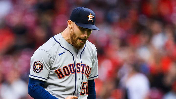 Houston Astros starting pitcher Mike Burrows (50). Mandatory Credit: Katie Stratman-Imagn Images Houston Astros starting pitcher Mike Burrows (50). Mandatory Credit: Katie Stratman-Imagn Images
