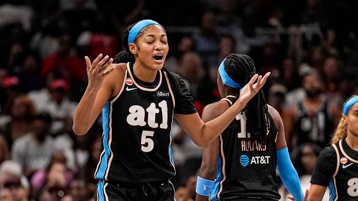 Jun 22, 2026; Atlanta, Georgia, USA; Atlanta Dream forward Angel Reese (5) reacts after a play against the Toronto Tempo during the second half at State Farm Arena. Mandatory Credit: Dale Zanine-Imagn Images Jun 22, 2026; Atlanta, Georgia, USA; Atlanta Dream forward Angel Reese (5) reacts after a play against the Toronto Tempo during the second half at State Farm Arena. Mandatory Credit: Dale Zanine-Imagn Images