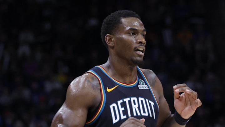 Mar 26, 2026; Detroit, Michigan, USA; Detroit Pistons center Jalen Duren (0) celebrates in the second half against the New Orleans Pelicans at Little Caesars Arena. Mandatory Credit: Rick Osentoski-Imagn Images Mar 26, 2026; Detroit, Michigan, USA; Detroit Pistons center Jalen Duren (0) celebrates in the second half against the New Orleans Pelicans at Little Caesars Arena. Mandatory Credit: Rick Osentoski-Imagn Images