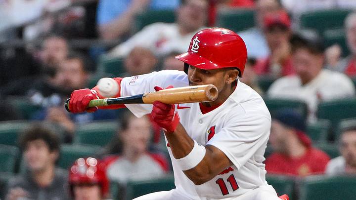 May 4, 2026; St. Louis, Missouri, USA; St. Louis Cardinals center fielder Victor Scott II (11) lays down a bunt against the Milwaukee Brewers during the fourth inning at Busch Stadium. Mandatory Credit: Jeff Curry-Imagn Images May 4, 2026; St. Louis, Missouri, USA; St. Louis Cardinals center fielder Victor Scott II (11) lays down a bunt against the Milwaukee Brewers during the fourth inning at Busch Stadium. Mandatory Credit: Jeff Curry-Imagn Images