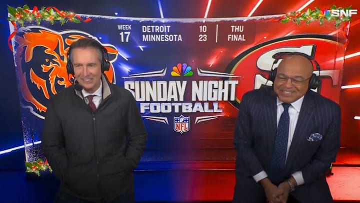 Mike Tirico loved Cris Collinsworth admitting how much he likes Patrick Mahomes. 