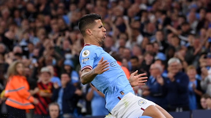 Cancelo celebrates vs Nottingham Forest in August 2022