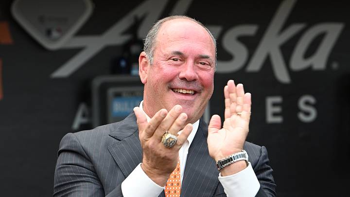 Jul 30, 2022; San Francisco, California, USA; San Francisco Giants special assistant Will Clark applauds during a pregame ceremony marking the retirement of his number 22 uniform before a game between the Chicago Cubs and San Francisco Giants at Oracle Park. Mandatory Credit: Robert Edwards-USA TODAY Sports Jul 30, 2022; San Francisco, California, USA; San Francisco Giants special assistant Will Clark applauds during a pregame ceremony marking the retirement of his number 22 uniform before a game between the Chicago Cubs and San Francisco Giants at Oracle Park. Mandatory Credit: Robert Edwards-USA TODAY Sports