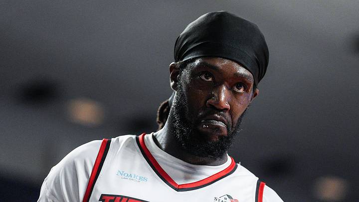 The Ville’s Montrezl Harrell glares as The Ville rolled past La Familia 82—62 during The Basketball Tournament at Freedom Hall. July 20, 2026 The Ville’s Montrezl Harrell glares as The Ville rolled past La Familia 82—62 during The Basketball Tournament at Freedom Hall. July 20, 2026