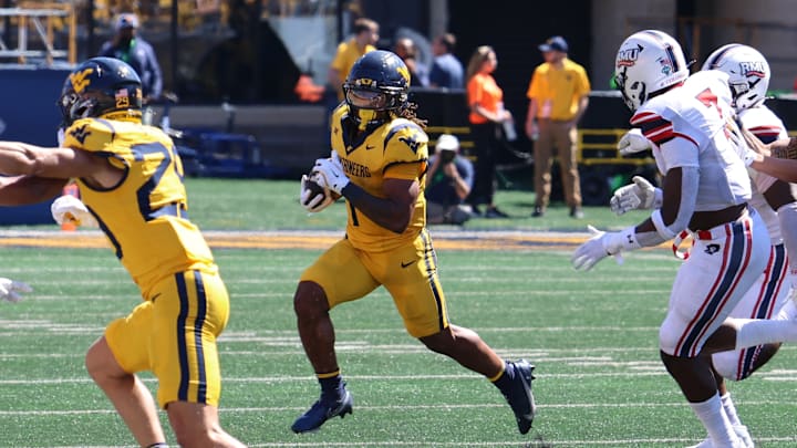 West Virginia University running back Jahiem White West Virginia University running back Jahiem White