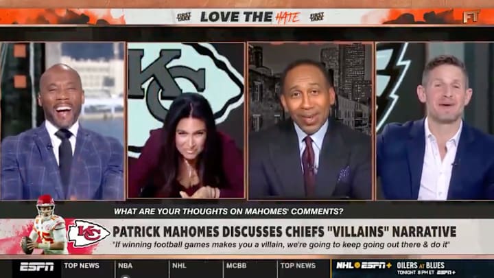 Louis Riddick, Molly Qerim, Stephen A. Smith and Dan Orlovsky on Tuesday’s 'First Take. Louis Riddick, Molly Qerim, Stephen A. Smith and Dan Orlovsky on Tuesday’s 'First Take.