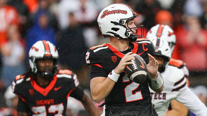 Oregon State's Braden Atkinson looks for an open receiver during an NCAA football game at Reser Stadium on Saturday, Sept. 12, 2026, in Corvallis, Oregon Oregon State's Braden Atkinson looks for an open receiver during an NCAA football game at Reser Stadium on Saturday, Sept. 12, 2026, in Corvallis, Oregon