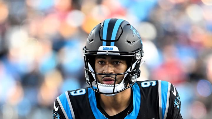 Carolina Panthers quarterback Bryce Young on the field in the third quarter at Bank of America Stadium. Carolina Panthers quarterback Bryce Young on the field in the third quarter at Bank of America Stadium.