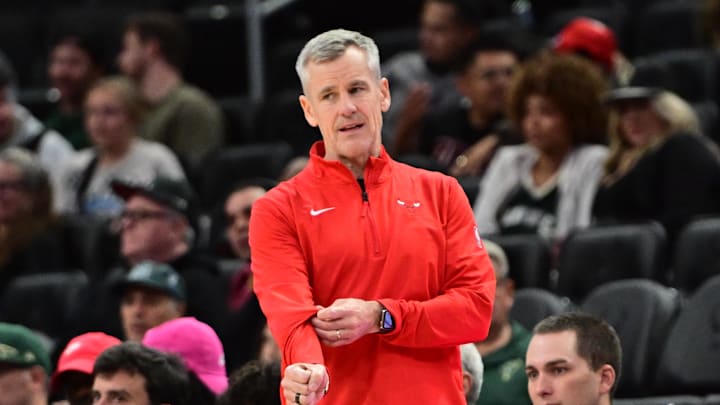 Chicago Bulls head coach Billy Donovan looks on the fourth quarter against the Milwaukee Bucks at Fiserv Forum. Chicago Bulls head coach Billy Donovan looks on the fourth quarter against the Milwaukee Bucks at Fiserv Forum.