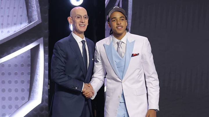 Jun 23, 2026; New York, NY, USA; NBA commissioner Adam Silver greets the sixth pick in the 2026 NBA draft, Louisville guard Mikel Brown Jr.after he was selected by the Brooklyn Nets at Barclays Center. Mandatory Credit: Brad Penner-Imagn Images Jun 23, 2026; New York, NY, USA; NBA commissioner Adam Silver greets the sixth pick in the 2026 NBA draft, Louisville guard Mikel Brown Jr.after he was selected by the Brooklyn Nets at Barclays Center. Mandatory Credit: Brad Penner-Imagn Images