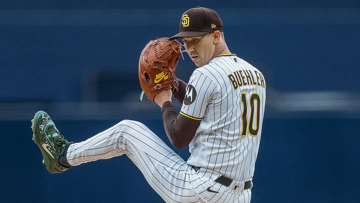 Jul 11, 2026; San Diego, California, USA; San Diego Padres starting pitcher Walker Buehler (10) throws a pitch during the first inning against the Toronto Blue Jays at Petco Park. Mandatory Credit: David Frerker-Imagn Images Jul 11, 2026; San Diego, California, USA; San Diego Padres starting pitcher Walker Buehler (10) throws a pitch during the first inning against the Toronto Blue Jays at Petco Park. Mandatory Credit: David Frerker-Imagn Images