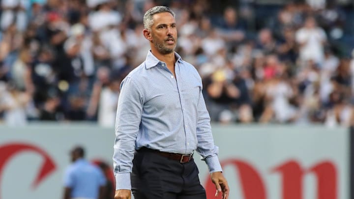 Sep 9, 2022; Bronx, New York, USA;  Former Major League Baseball catcher Jorge Posada at Yankee Stadium. Mandatory Credit: Wendell Cruz-Imagn Images