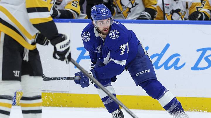 Apr 2, 2026; Tampa, Florida, USA;Tampa Bay Lightning center Anthony Cirelli (71) reacts after scoring a goal against the Pittsburgh Penguins in the third period at Benchmark International Arena. Mandatory Credit: Nathan Ray Seebeck-Imagn Images Apr 2, 2026; Tampa, Florida, USA;Tampa Bay Lightning center Anthony Cirelli (71) reacts after scoring a goal against the Pittsburgh Penguins in the third period at Benchmark International Arena. Mandatory Credit: Nathan Ray Seebeck-Imagn Images