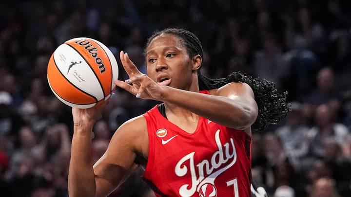 Indiana Fever center Aliyah Boston (7) passes out of the lane Thursday, Oct. 1, 2026, during the first half of Game 3 of the first round of the WNBA Playoffs at Michelob ULTRA Arena in Las Vegas. The Aces advanced to the semifinals after defeating the Fever, 94-83. Indiana Fever center Aliyah Boston (7) passes out of the lane Thursday, Oct. 1, 2026, during the first half of Game 3 of the first round of the WNBA Playoffs at Michelob ULTRA Arena in Las Vegas. The Aces advanced to the semifinals after defeating the Fever, 94-83.