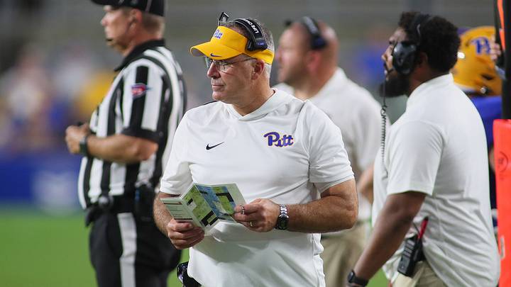 Pittsburgh Panthers head coach Pat Narduzzi looks on during the second half against the Syracuse Orange at Acrisure Stadium in Pittsburgh, PA on September 17, 2026.