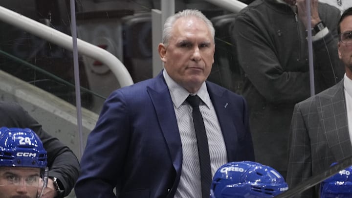 Dec 8, 2025; Toronto, Ontario, CAN; Toronto Maple Leafs head coach Craig Berube watcxhes the action against the Tampa Bay Lightning during the third period at Scotiabank Arena. Mandatory Credit: John E. Sokolowski-Imagn Images Dec 8, 2025; Toronto, Ontario, CAN; Toronto Maple Leafs head coach Craig Berube watcxhes the action against the Tampa Bay Lightning during the third period at Scotiabank Arena. Mandatory Credit: John E. Sokolowski-Imagn Images