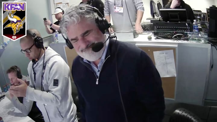 Announcer Paul Allen appears irked during the Vikings-Packers game. Announcer Paul Allen appears irked during the Vikings-Packers game.