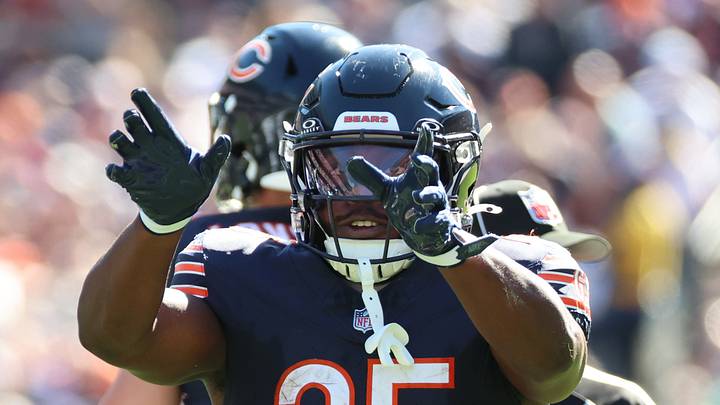 Oct 4, 2026; Chicago, Illinois, USA;  Chicago Bears running back Kyle Monangai (25) 