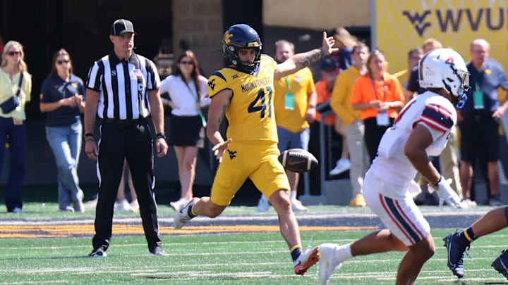 West Virginia University punter Oliver Straw