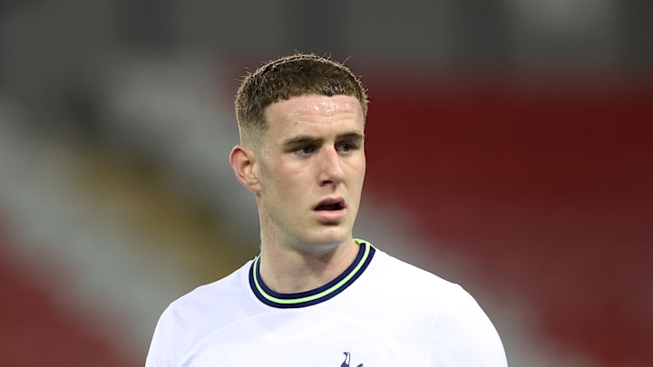 Alfie Dorrington in action for Spurs U21s