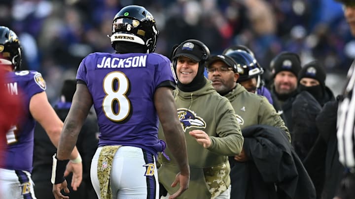 Lamar Jackson and John Harbaugh's relationship reportedly soured during a rocky 2025. Lamar Jackson and John Harbaugh's relationship reportedly soured during a rocky 2025.