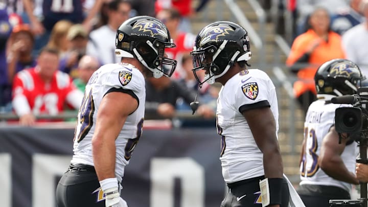 Baltimore Ravens quarterback Lamar Jackson (8).