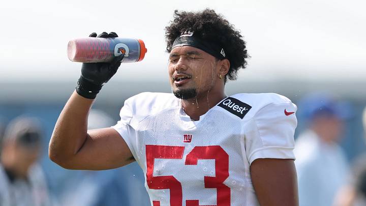 New York Giants linebacker Darius Muasau  