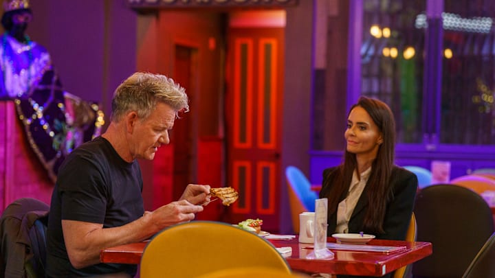 Kitchen Nightmares: L-R: Gordon Ramsay with the restaurant owner in the “Iberville Part 1” season premiere episode of Kitchen Nightmares airing Tuesday, Jan. 7 (8:00-9:00 PM ET/PT) on FOX. CR: FOX. ©2025 FOX Media LLC.