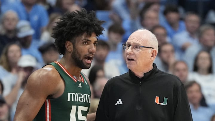 Feb 26, 2024; Chapel Hill, North Carolina, USA; Miami (Fl) Hurricanes forward Norchad Omier (15)