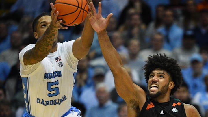 Feb 13, 2023; Chapel Hill, North Carolina, USA; North Carolina Tar Heels forward Armando Bacot (5)