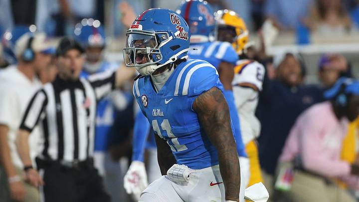 Sep 19, 2026; Oxford, Mississippi, USA; Mississippi Rebels linebacker Keaton Thomas (11) reacts after a play against the Louisiana State Tigers during the first quarter at Vaught-Hemingway Stadium. Mandatory Credit: Petre Thomas-Imagn Images Sep 19, 2026; Oxford, Mississippi, USA; Mississippi Rebels linebacker Keaton Thomas (11) reacts after a play against the Louisiana State Tigers during the first quarter at Vaught-Hemingway Stadium. Mandatory Credit: Petre Thomas-Imagn Images