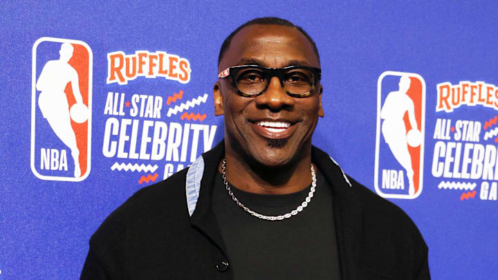 Feb 16, 2024; Indianapolis, IN, USA; Team Shannon coach Shannon Sharpe on the red carpet before the All Star Celebrity Game at Lucas Oil Stadium. 