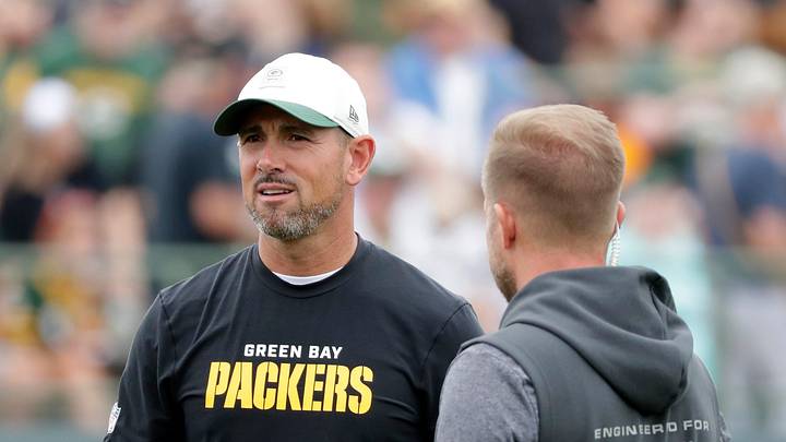 Green Bay Packers head coach Matt LaFleur during the third day of training camp on July 31, 2026, at Ray Nitschke Field in Ashwaubenon, Wis.
