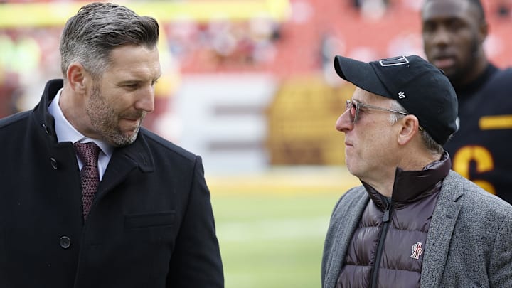 Washington Commanders general manager Adam Peters and owner Josh Harris