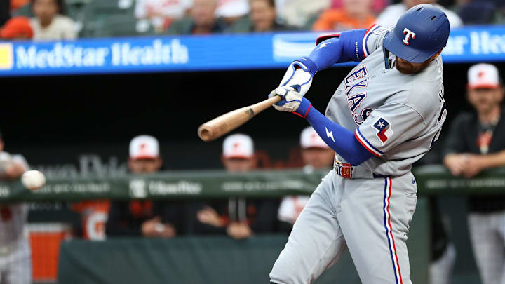 Texas Rangers left fielder Brandon Nimmo.