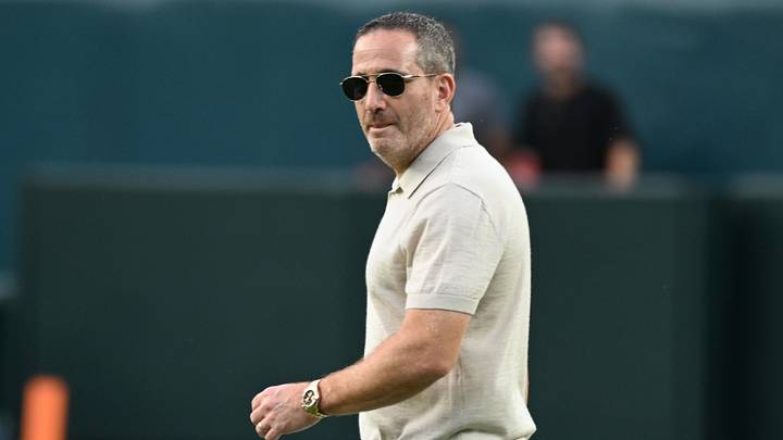 Aug 28, 2026; Philadelphia, Pennsylvania, USA; Philadelphia Eagles general manager Howie Roseman during warmups against the Cincinnati Bengals at Lincoln Financial Field. Mandatory Credit: Eric Hartline-Imagn Images
