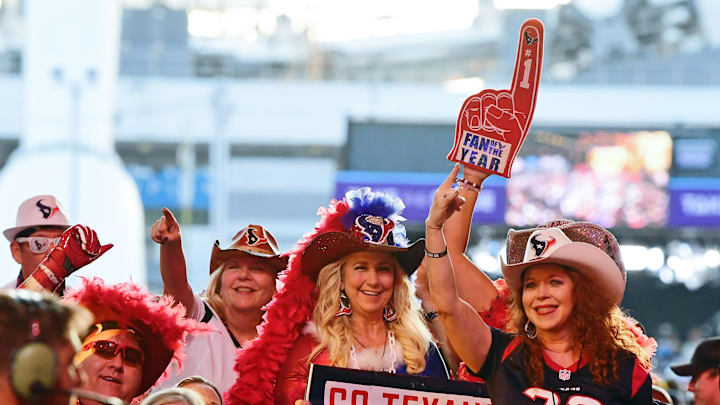 Apr 28, 2022; Las Vegas, NV, USA; Houston Texans fans during the first round of the 2022 NFL Draft