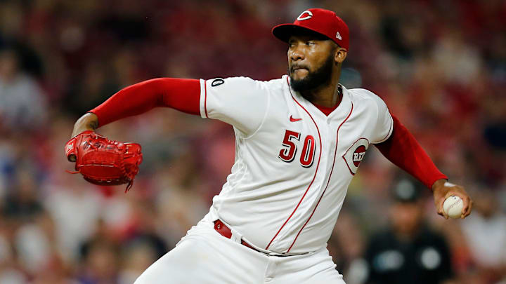 Cincinnati Reds relief pitcher Amir Garrett (50) throws a pitch.