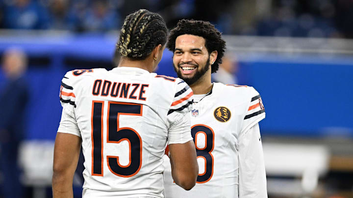 Chicago Bears wide receiver Rome Odunze and quarterback Caleb Williams Chicago Bears wide receiver Rome Odunze and quarterback Caleb Williams
