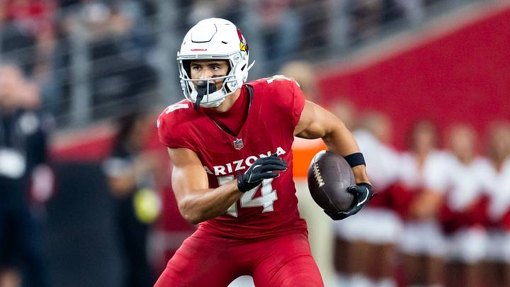 Nov 23, 2025; Glendale, Arizona, USA; Arizona Cardinals wide receiver Michael Wilson (14) against the Jacksonville Jaguars at State Farm Stadium. Mandatory Credit: Mark J. Rebilas-Imagn Images Nov 23, 2025; Glendale, Arizona, USA; Arizona Cardinals wide receiver Michael Wilson (14) against the Jacksonville Jaguars at State Farm Stadium. Mandatory Credit: Mark J. Rebilas-Imagn Images