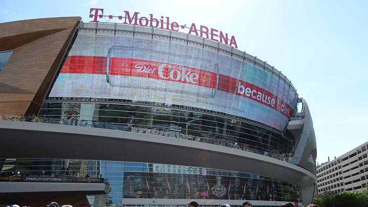 Jun 7, 2018; Las Vegas, NV, USA; A general view of hockey fans in Toshiba Plaza before game five of the 2018 Stanley Cup Final between the Washington Capitals and the Vegas Golden Knights at T-Mobile Arena. Mandatory Credit: Gary A. Vasquez-USA TODAY Sports Jun 7, 2018; Las Vegas, NV, USA; A general view of hockey fans in Toshiba Plaza before game five of the 2018 Stanley Cup Final between the Washington Capitals and the Vegas Golden Knights at T-Mobile Arena. Mandatory Credit: Gary A. Vasquez-USA TODAY Sports