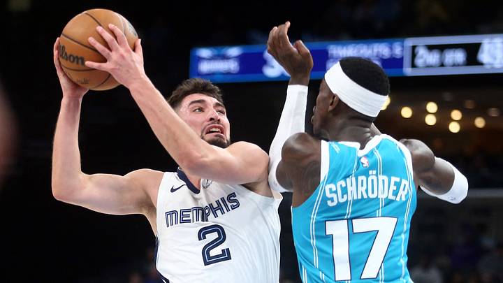 Oct 16, 2026; Memphis, Tennessee, USA; Memphis Grizzlies guard Ty Jerome (2) drives to the basket as Charlotte Hornets guard Dennis Schroder (17) defends during the second quarter at FedExForum. Mandatory Credit: Petre Thomas-Imagn Images Oct 16, 2026; Memphis, Tennessee, USA; Memphis Grizzlies guard Ty Jerome (2) drives to the basket as Charlotte Hornets guard Dennis Schroder (17) defends during the second quarter at FedExForum. Mandatory Credit: Petre Thomas-Imagn Images