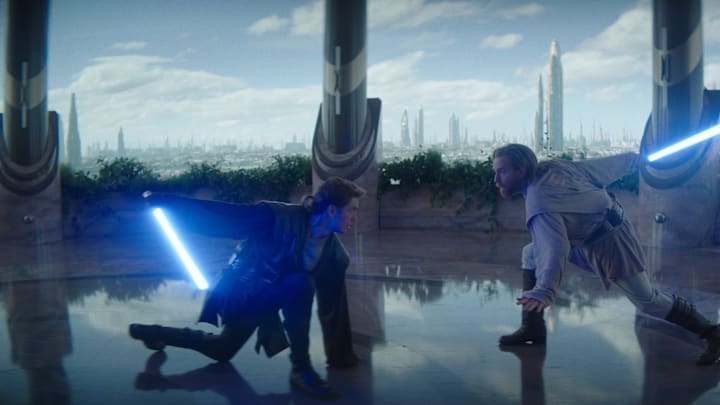 (L-R): Hayden Christensen (Anakin Skywalker) and Obi-Wan Kenobi (Ewan McGregor) in a scene from Lucasfilm's OBI-WAN KENOBI, exclusively on Disney+.